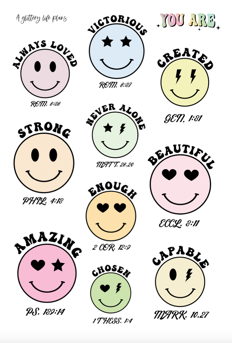 You Are Identity Stickers for Planners and Journals – A Glittery Life Plans
