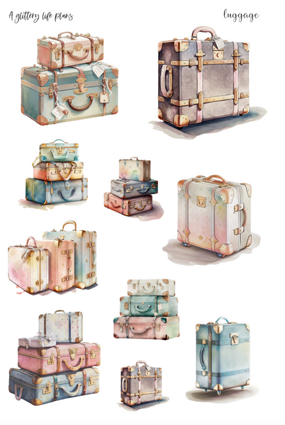 Luggage Deco Stickers for Planners and Journals
