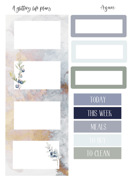 Azure Collection - Planner and Journaling Stickers