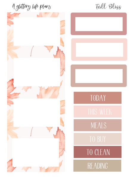Fall Bliss Mini Kit - Planner and Journaling Stickers