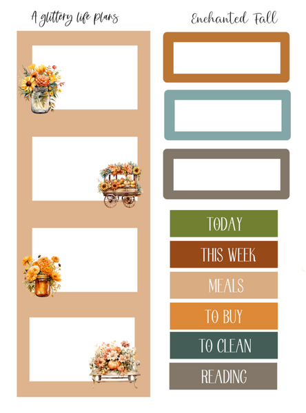 Enchanted Fall Mini Kit - Planner and Journaling Stickers