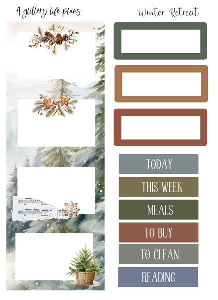 Winter Retreat Mini Kit - Planner and Journaling Stickers