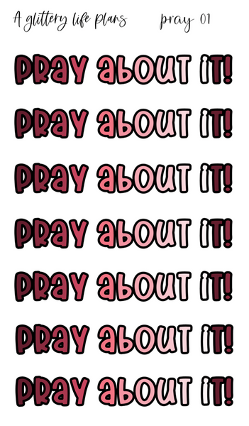 Pray About It Script  Planner and Journal Sticker Sheets