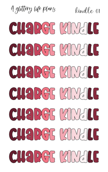 Charge Kindle Planner and Journal Sticker Sheets