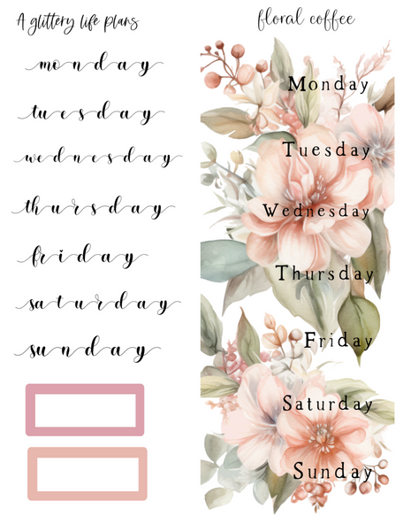 Floral Coffee - Planner and Journaling Stickers