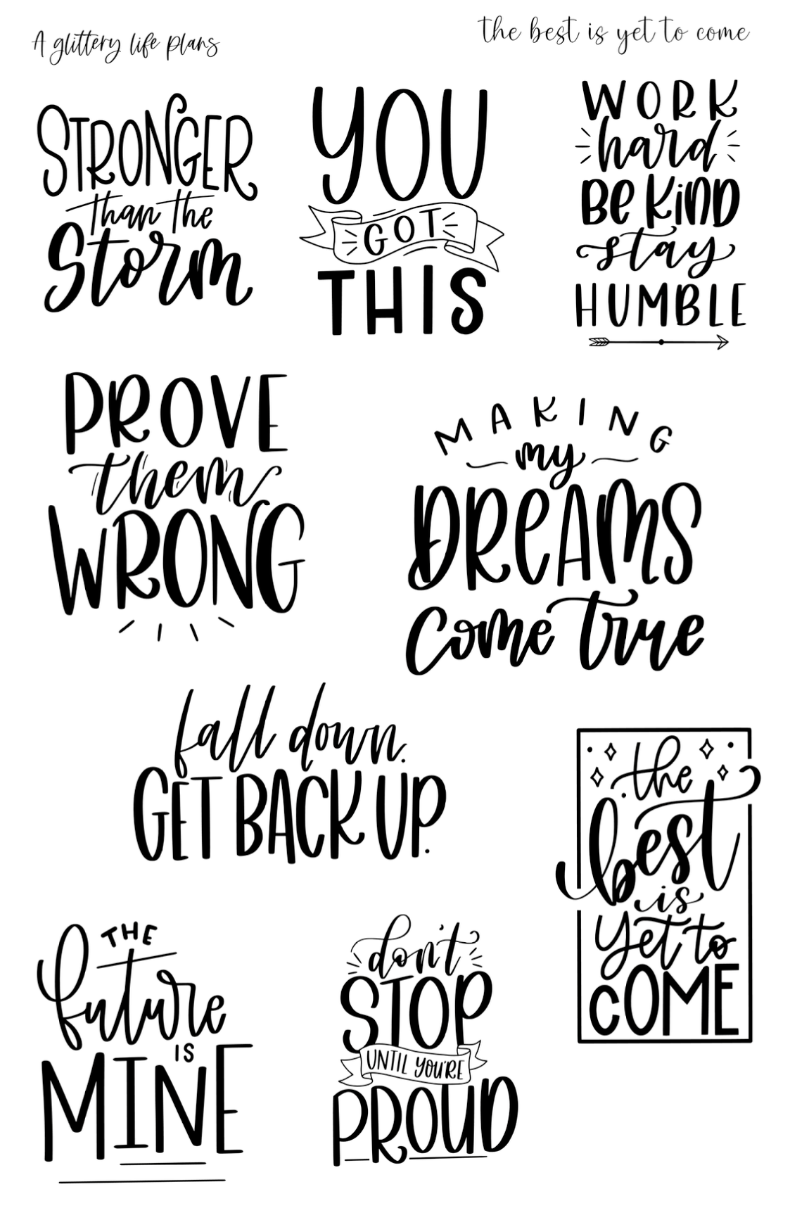 The best is yet to come Script Stickers for Planners and Journals