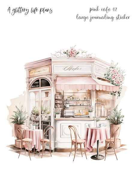 Pink Cafe XL Large Deco Stickers for Planners and Journals