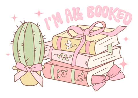 I'm all booked Vinyl Stickers for Kindles, Planners and Journals