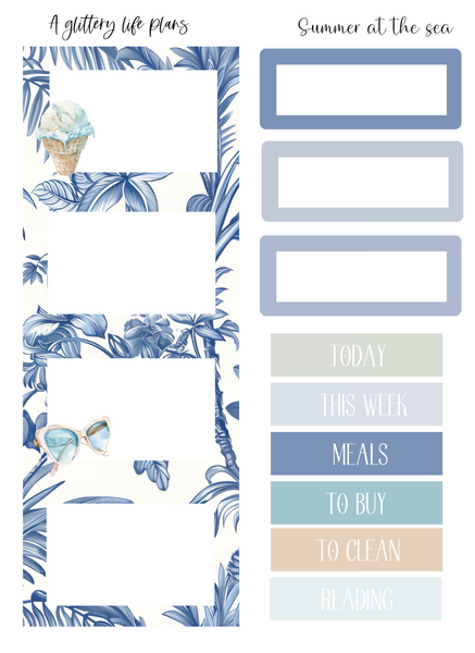 Summer at the Sea 7 page Mini Kit - Planner and Journaling Stickers