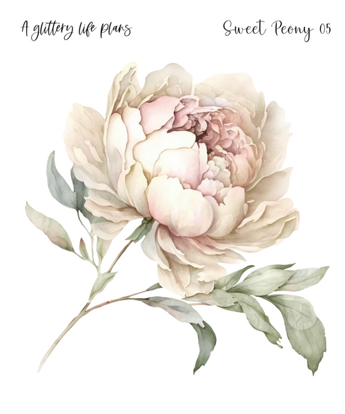 Sweet Peony XL Large Deco Stickers for Planners and Journals