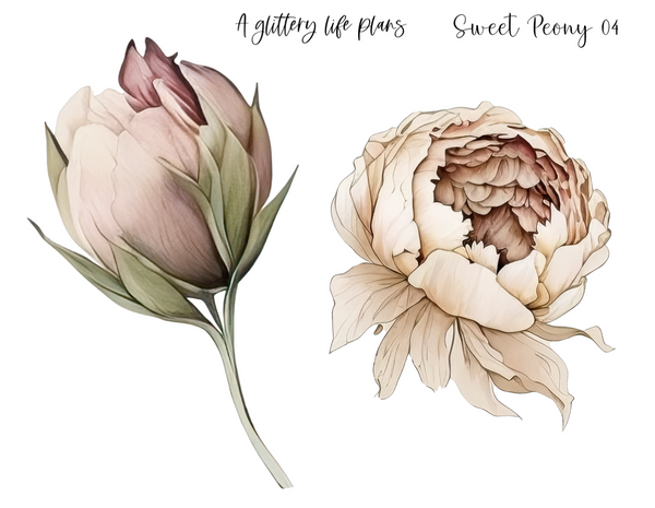 Sweet Peony XL Large Deco Stickers for Planners and Journals