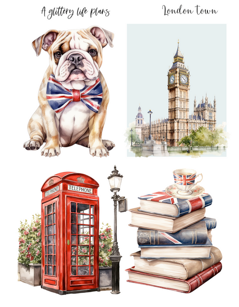 London Town 7 page Mini Kit - Planner and Journaling Stickers