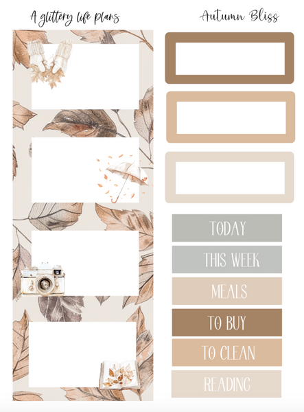 Autumn Bliss 6 page Mini Kit - Planner and Journaling Stickers