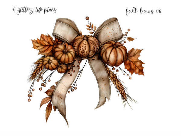 Fall Bows XL Large Deco Stickers for Planners and Journals