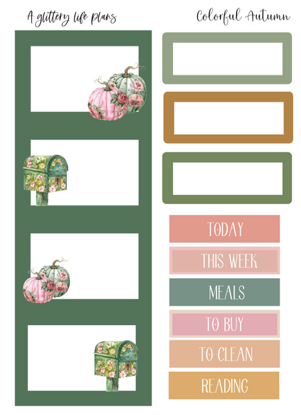 Colorful Autumn 6 page Mini Kit - Planner and Journaling Stickers