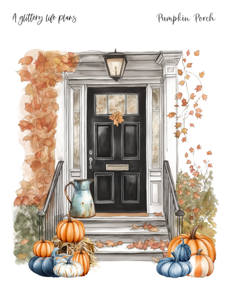 Pumpkin Porch Deco Stickers