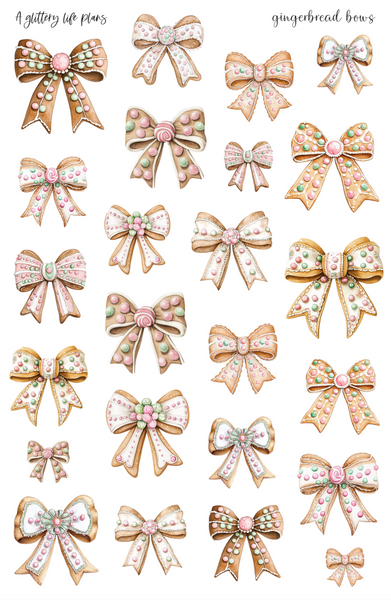 Gingerbread Bows Deco Stickers