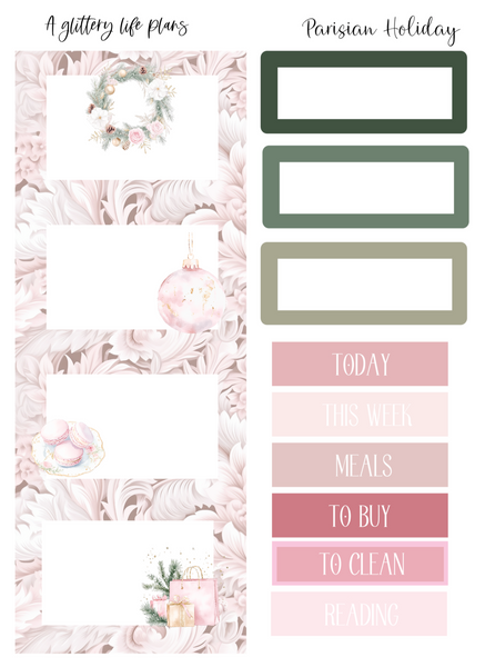 Parisian Holiday 7 page Mini Kit - Planner and Journaling Stickers