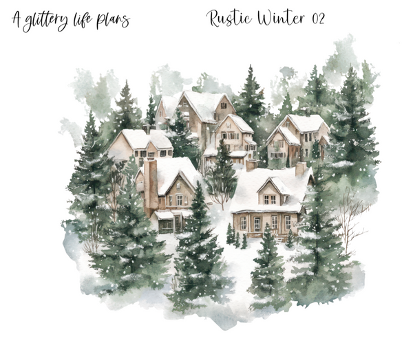 Rustic Winter XL Large Deco Stickers for Planners and Journals