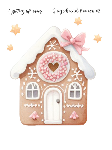 Gingerbread Houses XL Large Deco Stickers for Planners and Journals