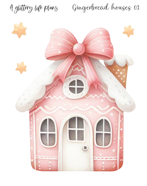 Gingerbread Houses XL Large Deco Stickers for Planners and Journals