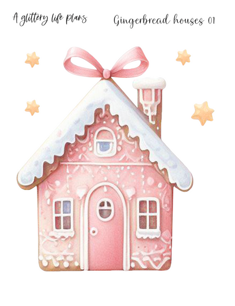 Gingerbread Houses XL Large Deco Stickers for Planners and Journals