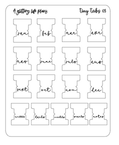 Transparent Matte Tiny Tabs Planner and Journal Sticker Sheets