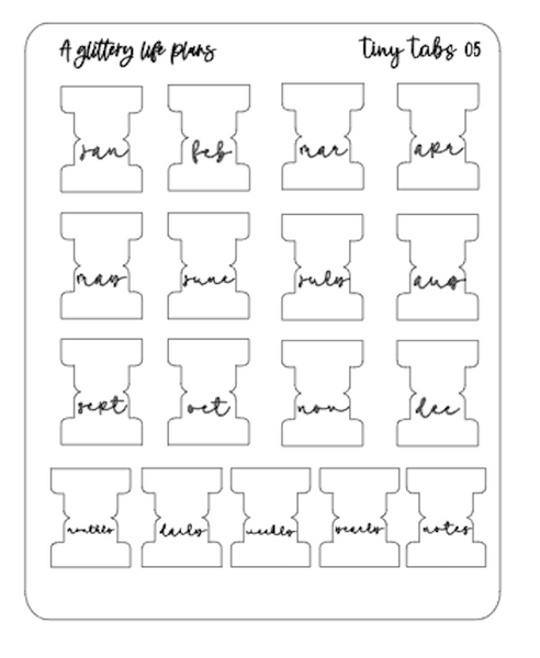 Transparent Matte Tiny Tabs Planner and Journal Sticker Sheets