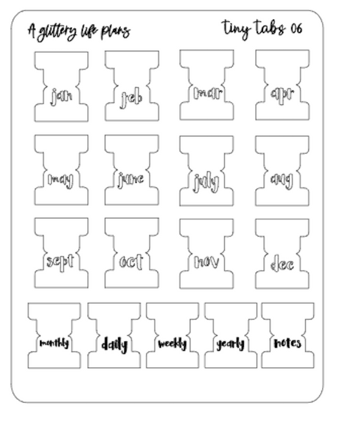 Transparent Matte Tiny Tabs Planner and Journal Sticker Sheets