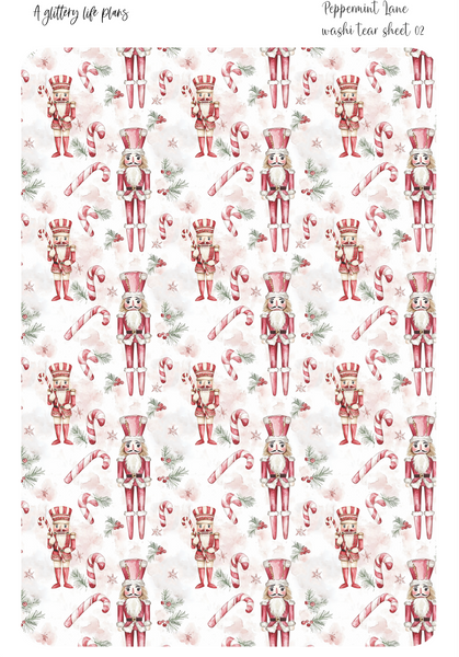 Peppermint Lane Washi Tear Sticker Sheet for Planners and Journals