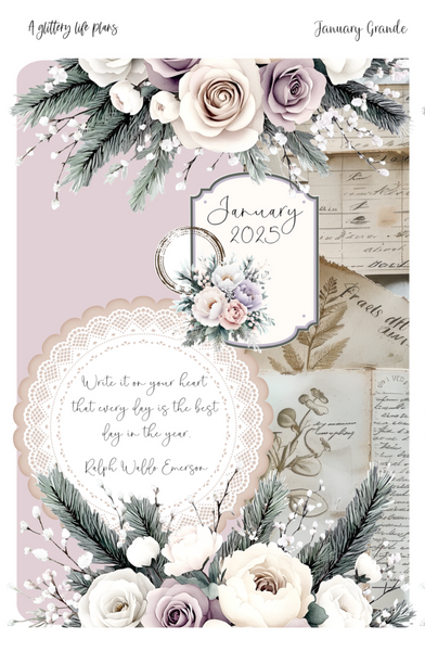 Grande January deco Sticker Sheet for Planners and Journals