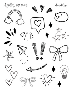 Doodles Deco Stickers for Planners and Journaling