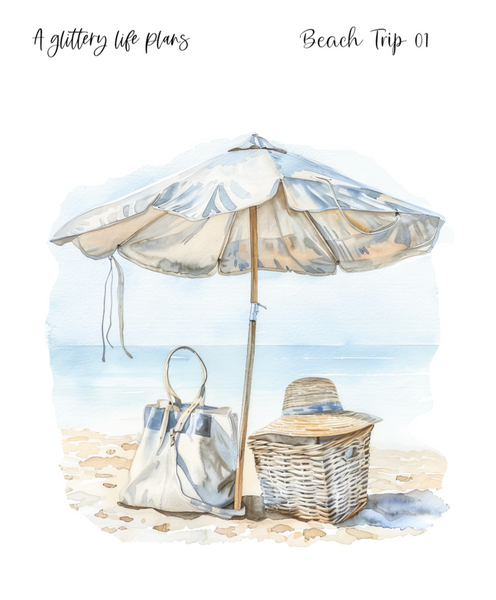 Beach Trip XL Large Deco Stickers for Planners and Journals