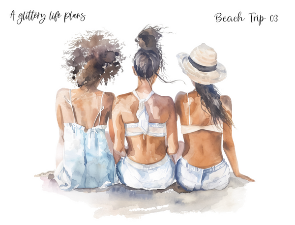 Beach Trip XL Large Deco Stickers for Planners and Journals