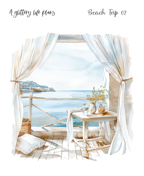 Beach Trip XL Large Deco Stickers for Planners and Journals