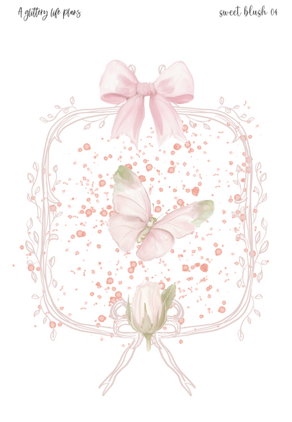 Sweet Blush XL Sticker Sheet for Planners and Journals
