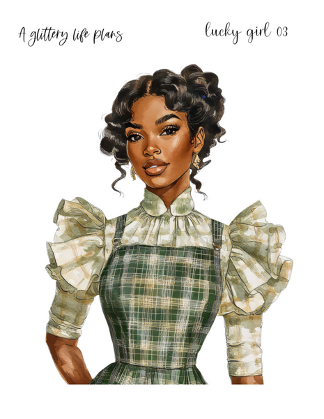 Lucky Girl XL Large Deco Stickers for Planners and Journals