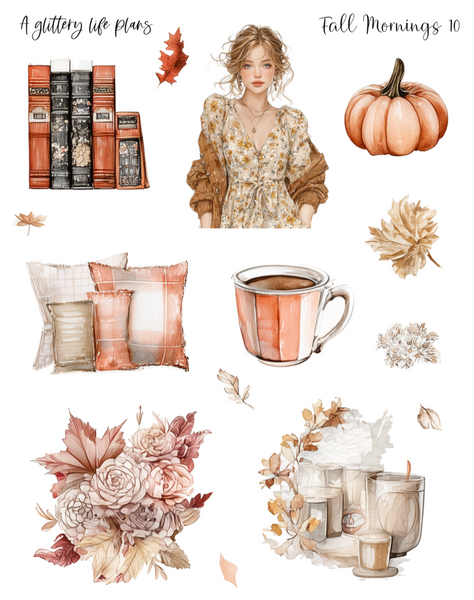 Fall Mornings of Decorative Stickers for Planners and Journals