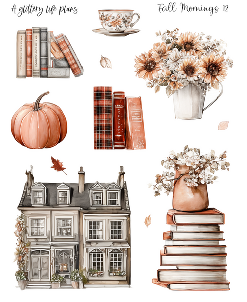 Fall Mornings of Decorative Stickers for Planners and Journals