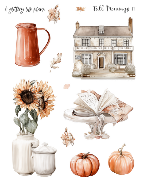 Fall Mornings of Decorative Stickers for Planners and Journals