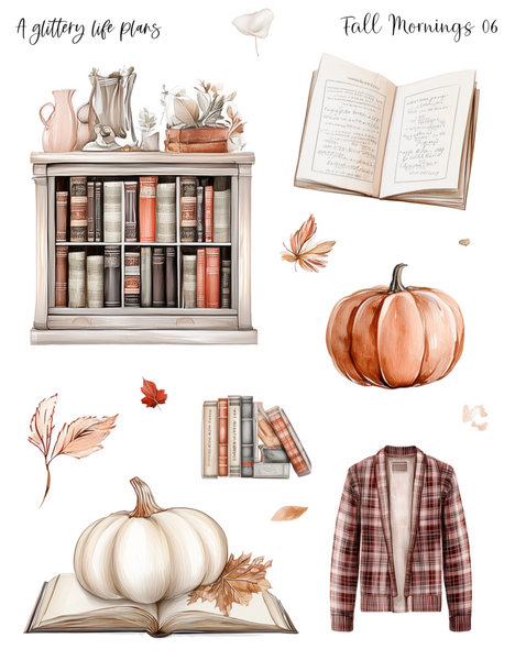Fall Mornings of Decorative Stickers for Planners and Journals