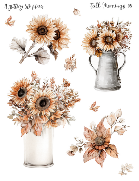 Fall Mornings of Decorative Stickers for Planners and Journals