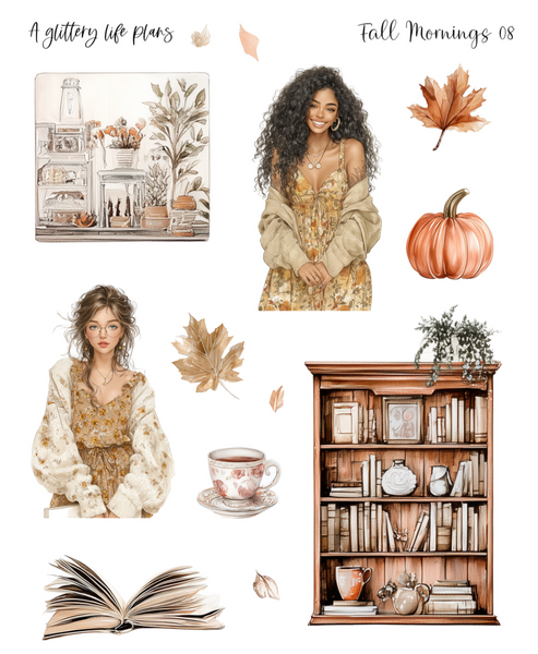 Fall Mornings of Decorative Stickers for Planners and Journals