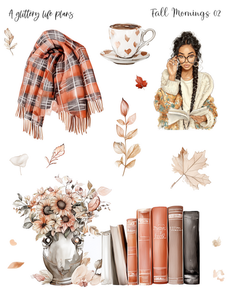Fall Mornings of Decorative Stickers for Planners and Journals
