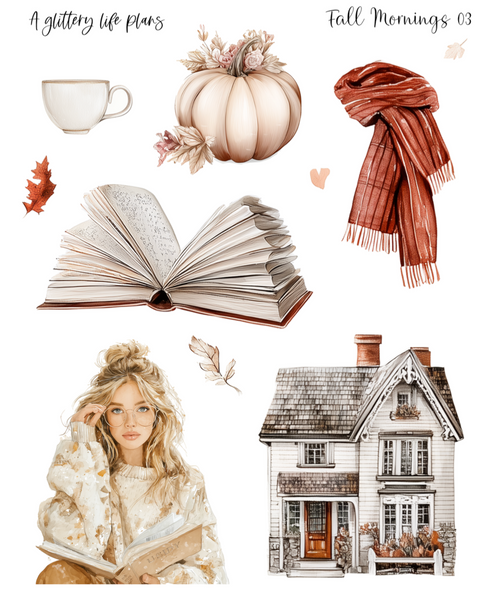 Fall Mornings of Decorative Stickers for Planners and Journals