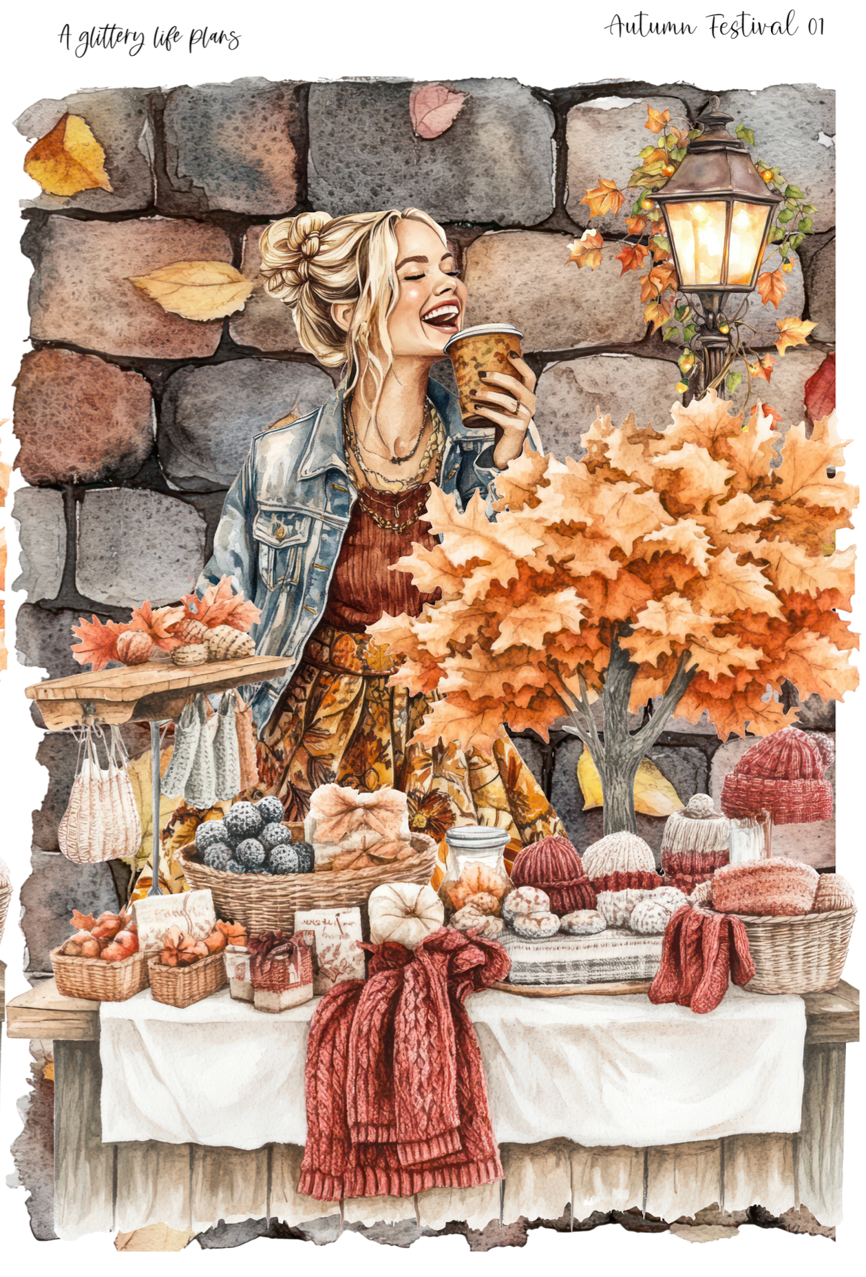 Grande Autumn Festival deco Sticker Sheet for Planners and Journals