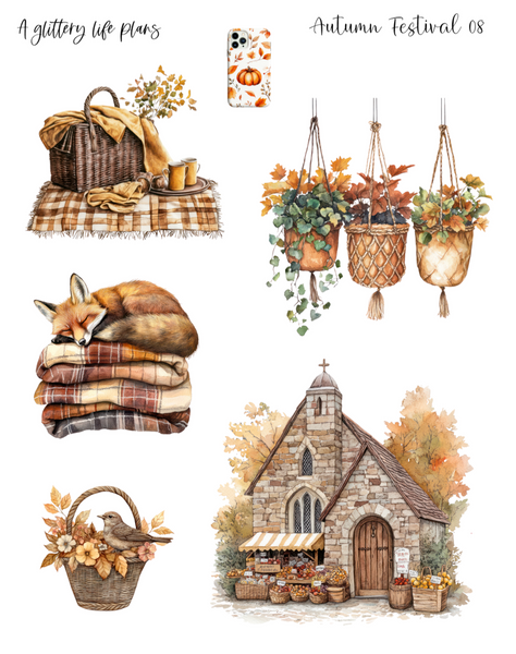 Autumn FestivalDecorative Stickers for Planners and Journals