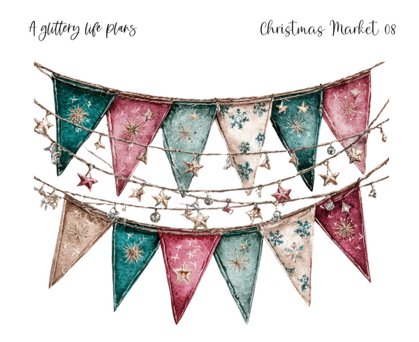 Christmas Market XL Decorative Stickers for Planners and Journals