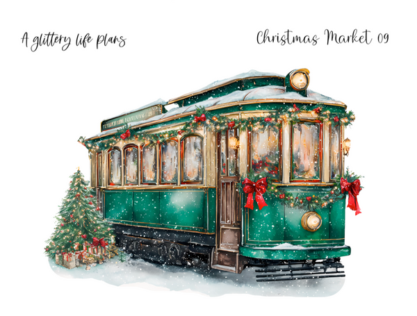 Christmas Market XL Decorative Stickers for Planners and Journals