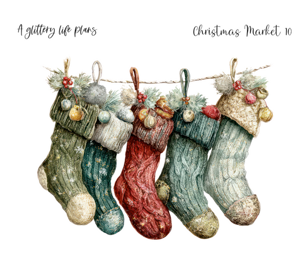 Christmas Market XL Decorative Stickers for Planners and Journals